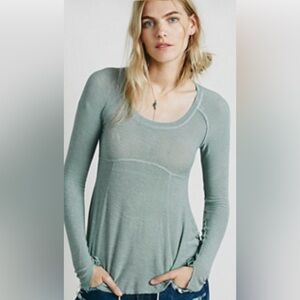 Free People Babydoll Seafoam Green Top (Small)